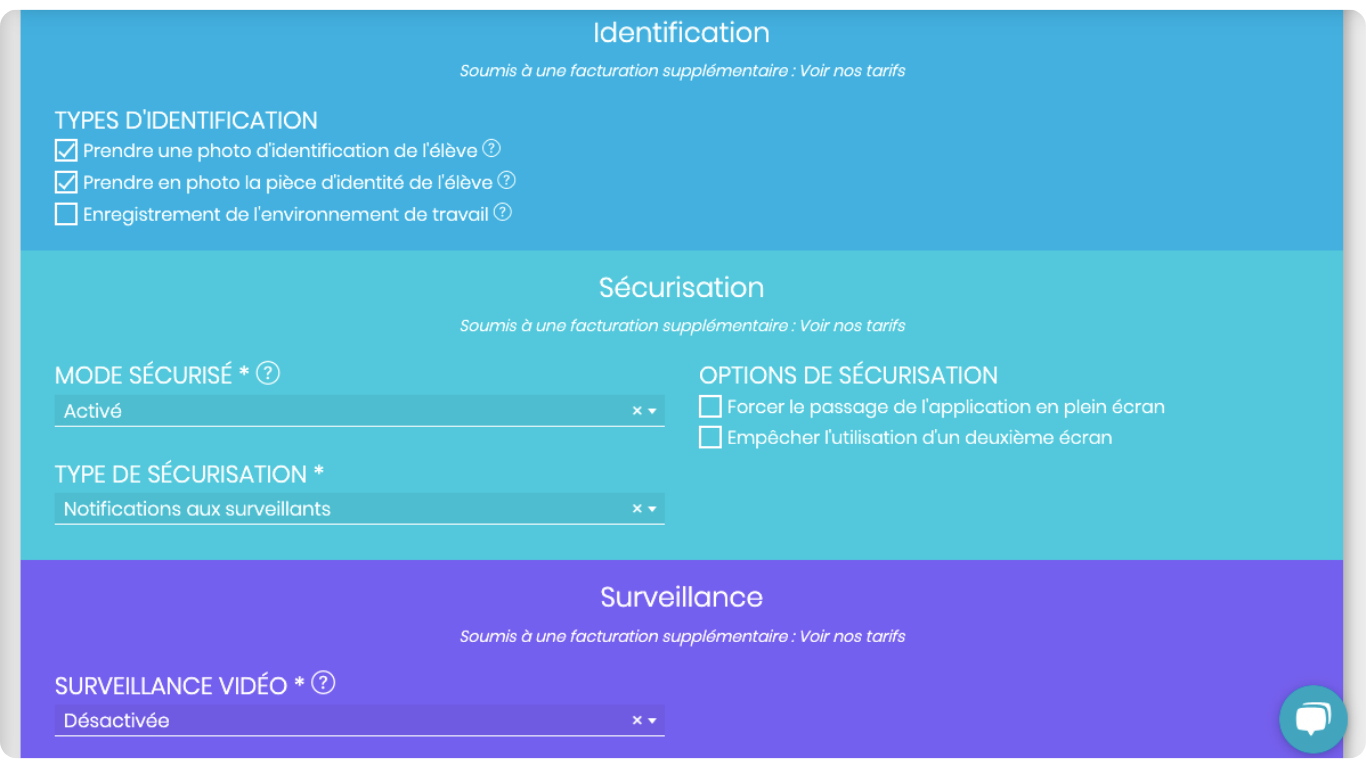 Sécurisez un examen en ligne avec les options Evaluo